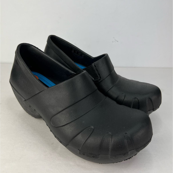 EUC Dr. Scholl's 7 Work Trance Black Slip Resistant Clog Slip/On Wedge Platform - Picture 2 of 8